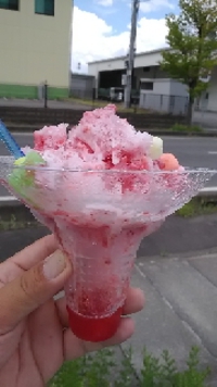かき氷／苺おいりミルク／オワゾーブルー／湯～ぱれあ夏祭り出店中