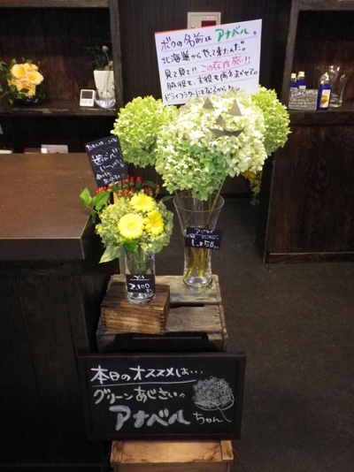 MIDORI店「アジサイに顔つけて」