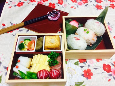 桜柄お弁当