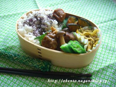 甘酢キノコ肉団子弁当