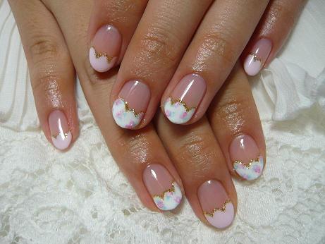 小花柄nail