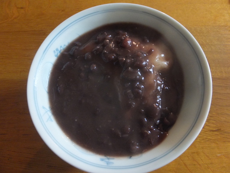 夕食はおしるこ