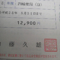 今年の軽自動車税／僕は昨年より約５割増しの１２９００円…