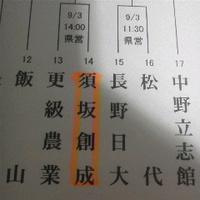 須坂創成高校／秋季大会１回戦は更級農業高校と対戦