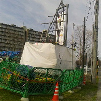 エムウェーブ敷地内地質調査現場／１８年３月２４日午後２時半頃