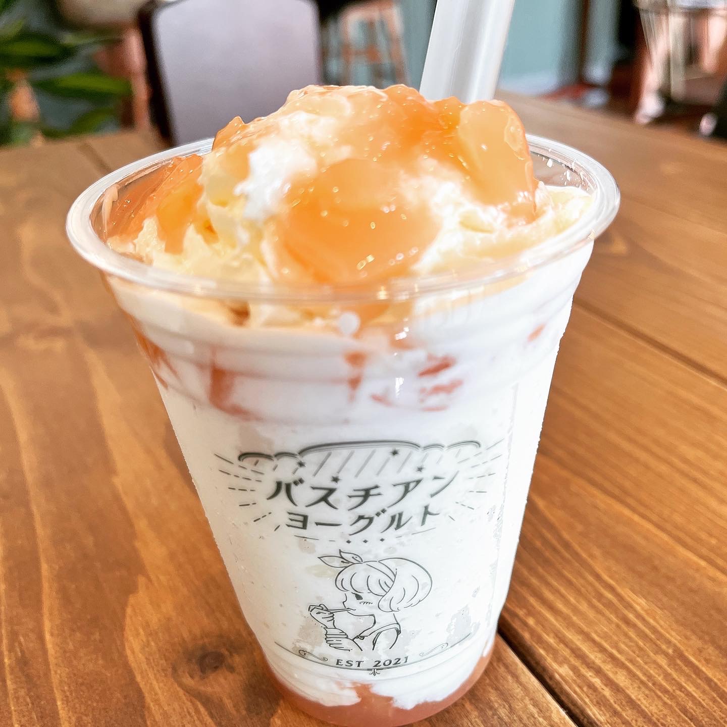 バスチアン ヨーグルト（千曲市）でフローズンラッシー（夏季限定）ピーチ❗️✨ 大学生ボランティア、みなみちゃん感想✨