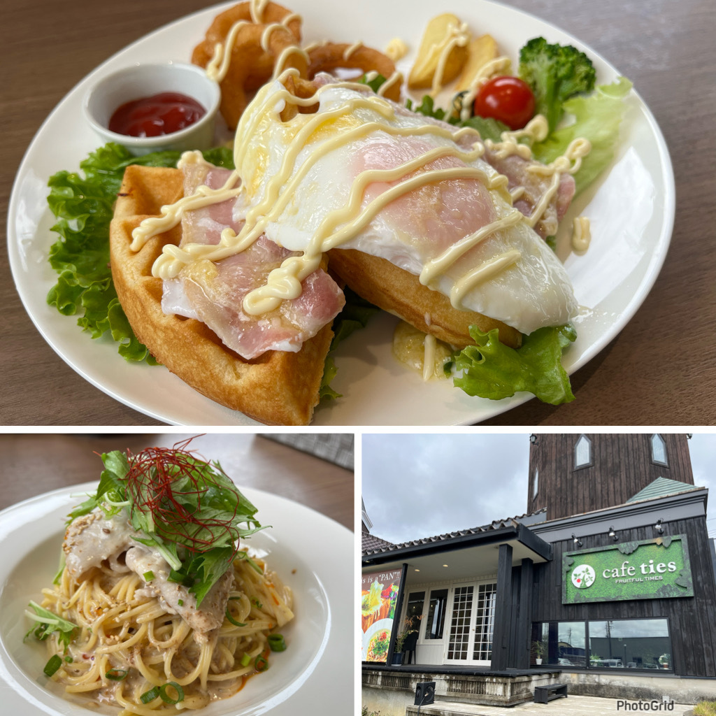 cafe ties （カフェタイズ）（長野市大豆島）でお食事ワッフル！✨ボランティア、エリちゃん感想✨