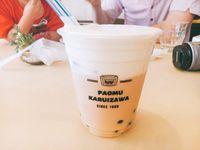 【軽井沢パオム】恋するチーズティ。アッサムミルクタピオカティ☆チーズティはトロトロで美味しかったです。