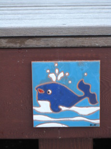 ウッドデッキの魚たち