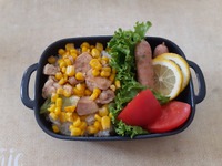 鶏肉とトウモロコシの炒め物