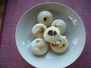 ペレットストーブで焼き餅