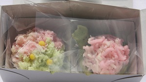 豆暦・ひな祭りの生菓子　桜橘　引千切　菓子42・43個目