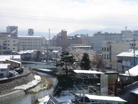 雪と桜ですね。